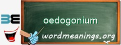 WordMeaning blackboard for oedogonium